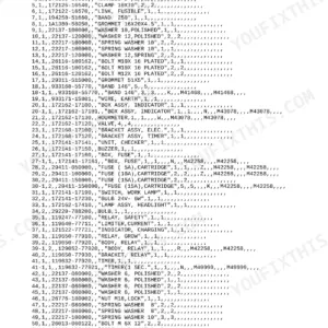 Yanmar B27-2, 3TNC80L-RB1 parts list for electrical system components, fuses, relays, and wiring harnesses.