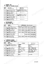 yanmar-b27-2-crawler-backhoe-parts-catalog-000y00s3231-parts-list-4.webp Yanmar B27-2 paint color reference tables, including paint part numbers and color application for main machine components.
