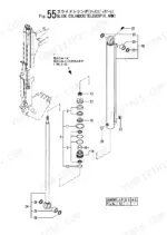 yanmar-b27-2a-crawler-backhoe-parts-catalog-000y00k3271-drivetrain-parts-132.webp Yanmar B27-2A exploded view diagram of the slide cylinder for the telescopic arm assembly with numbered parts list.