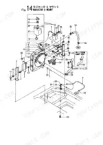 yanmar-b27-2a-crawler-backhoe-parts-catalog-000y00k3271-engine-parts-46.webp Yanmar B27-2A exploded view diagram of the radiator and mount assembly including hoses, reservoir, and support brackets.