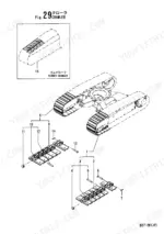 yanmar-b27-2b-crawler-backhoe-parts-catalog-y00k3411-drivetrain-parts-76.webp Yanmar B27-2B exploded view diagram of crawler track assembly, including rubber crawler, track links, pins, and bushings.