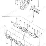 Yanmar B27-P(R), B27-C(R), B27, 3TN84L-RBS exploded view diagram of the hydraulic oil pump and joint assembly.