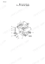 yanmar-b2u-1-crawler-back-hoe-parts-catalog-y00k3631-engine-parts-11.webp Yanmar B2U-1 engine mount exploded view diagram showing mounting brackets, bolts, and rubber isolator components.