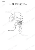 yanmar-b2u-1-crawler-back-hoe-parts-catalog-y00k3631-hydraulic-parts-45.webp Yanmar B2U-1 exploded view diagram of hydraulic oil pump and fittings, showing pump assembly, hoses, and hardware components.