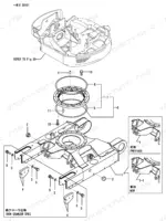 yanmar-b3-3-to-c-crawler-backhoe-parts-catalog-y00k3612-chassis-parts-79.webp Yanmar B3-3 P, B3-3A P, B3-3A C exploded view of swing bearing, frame, and iron crawler spec components.
