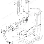 Yanmar B3-3 P, B3-3A P, B3-3A C exploded view of the exhaust muffler, pipe, and heat shield assembly components.