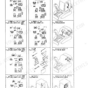 Yanmar B37-2 C(R)F, B37-2 C(R)S, B37-2 P(R)F, B37-2 P(R)S, B37-2 C(R)EX, B37-2 P(R)EX picturesque index of parts figures.