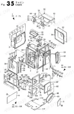 yanmar-b37c-to-b37option-crawler-backhoe-parts-catalog-y00s2952-cab-parts-81.webp Yanmar B37C, B37CR, B37P, B37PR, B37OPTION, 3TN84L-RBS, B37 Ammann, B37 Europe: Exploded view diagram of cabin assembly parts.