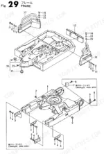 yanmar-b37c-to-b37option-crawler-backhoe-parts-catalog-y00s2952-chassis-parts-67.webp Yanmar B37C, B37CR, B37P, B37PR, B37OPTION, 3TN84L-RBS, B37 Ammann, B37 Europe: Exploded view of excavator frame and crawler parts.
