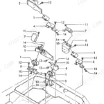 Yanmar B37C, B37CR, B37P, B37PR, B37OPTION, 3TN84L-RBS, B37 Ammann, B37 Europe: Exploded view diagram of engine mount assembly.