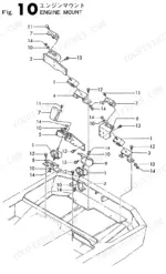 yanmar-b37c-to-b37option-crawler-backhoe-parts-catalog-y00s2952-engine-parts-25.webp Yanmar B37C, B37CR, B37P, B37PR, B37OPTION, 3TN84L-RBS, B37 Ammann, B37 Europe: Exploded view diagram of engine mount assembly.