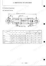 Yanmar B37V hydraulic cylinder service standards diagram and wear limit torque table for boom, arm, bucket, and blade.