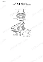 yanmar-b4u-1-crawler-backhoe-parts-catalog-y00k3701-chassis-parts-320.webp Yanmar B4U-1 exploded view diagram of the turning bearing assembly and track frame mounting components.