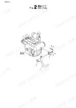 yanmar-b4u-1-crawler-backhoe-parts-catalog-y00k3701-engine-parts-16.webp Yanmar B4U-1 exploded view diagram of the engine exhaust pipe assembly, including mounting bracket, bolts, and clamps.