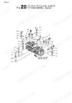 yanmar-b4u-1-crawler-backhoe-parts-catalog-y00k3701-hydraulic-parts-52.webp Yanmar B4U-1 exploded view diagram of control valve hydraulic fittings and numbered component parts list.