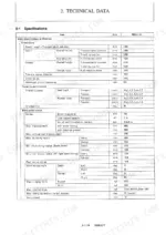 yanmar-b50-2-b50-2a-excavator-service-manual-16597071-specs-26.webp Yanmar B50-2, B50-2A technical data table showing machine dimensions, traveling performance, and work performance specs.