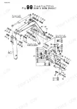 Yanmar B50-2B C(R)F, B50-2B C(R)S, B50-2B P(R)F, B50-2B P(R)S, B50-2B C(R)AS, B50-2B P(R)AS, B50-2B exploded view of boom and bracket
