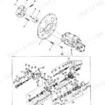 Yanmar B50-P(R), B50-O(R), YANMAR CRAWLER BACHOE, B50-C(R) exploded view of hydraulic oil pump and joint assembly.