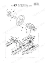 yanmar-b50-p-r-b50-o-r-crawler-bachoe-parts-catalog-y00k2511-1-hydraulic-parts-105.webp Yanmar B50-P(R), B50-O(R), YANMAR CRAWLER BACHOE, B50-C(R) exploded view of hydraulic oil pump and joint assembly.