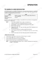 yanmar-b55w-1-hydraulic-wheel-excavator-operation-manual-022-00035e-operations-97.webp Yanmar B55W-1 operation manual page detailing new excavator break-in procedures, load requirements, and initial lubrication.