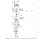 Yanmar B55W-1 exploded view parts list diagram of the swing reduction gearbox assembly with numbered components.
