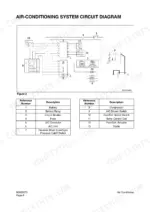 yanmar-b55w-1-wheel-excavator-shop-manual-023-00067e-wiring-138.webp Yanmar B55W-1 air-conditioning system circuit diagram with component reference table for battery, controller, and switches.