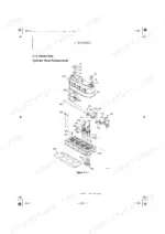 yanmar-b7-5b-excavator-service-manual-0bkb4-en0020-exploded-view-85.webp Yanmar B7-5B engine cylinder head exploded view diagram showing valves, springs, rocker arms, and head gasket components.