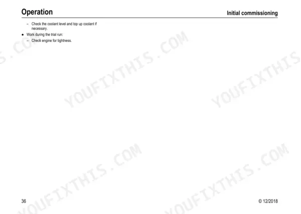Yanmar B75W service manual - Operation