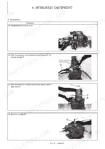 Yanmar C30R-2 hydraulic pump disassembly procedure showing harness, gear pump, and coupling removal steps.