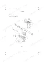 Yanmar C30R-3 exploded view diagram of cylinder head components, including valves, springs, and rocker arm assembly.