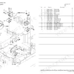 Yanmar C30RUS-2B, 3TNV88-BDFW engine mount exploded view diagram and parts list with bolts, washers, and absorbers.