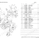 Yanmar C50R-3, C50R-3A engine and silencer parts diagram with numbered component list and hardware specifications.