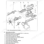 Yanmar C50R-3(R) engine cylinder head exploded view and disassembly procedure for 4TNE94-98 engine components.
