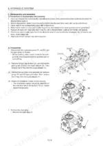 Yanmar C50R-3(R) hydraulic system disassembly procedure for pumps P1, P2, and gear pump with component diagrams.