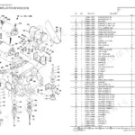 Yanmar C50R-3C, C50R-3C(US,AS, NZ,EP) exploded view of engine air cleaner, muffler, and mounting components.