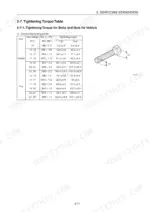 yanmar-c50r-3c-crawler-carrier-service-manual-0bkc3-g50302-torque-46.webp Yanmar C50R-3C service manual tightening torque table for coarse and fine bolts and nuts with measurement diagram.