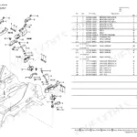 Yanmar CBL40(US) engine mount exploded view diagram and parts list with brackets, cushions, bolts, and washers.