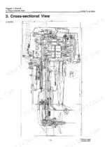 yanmar-d27a-d36a-diesel-outboard-motor-service-manual-a0a5055-jc03-procedures-14.webp Yanmar D27A, D36A outboard motor cross-sectional view diagram showing engine, drive shaft, and propeller assembly.