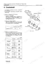 yanmar-d27a-d36a-diesel-outboard-motor-service-manual-a0a5055-jc03-wiring-67.webp Yanmar D27A, D36A crankshaft exploded view, inspection procedures, and service limit tables for pins and journals.