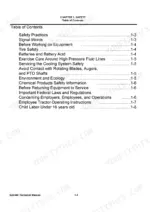 yanmar-ea2400-diesel-tractor-technical-manual-0btnv-u00300-troubleshooting-4.webp Yanmar EA2400, 3TNV72-YUKS technical manual Chapter 1 Safety table of contents listing safety practices and procedures.