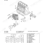 Yanmar EF453T engine lubricating oil system diagram, oil flow schematic, and component identification for oil pump and filter.