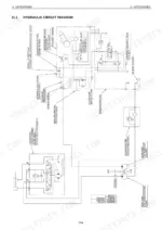 yanmar-ef453t-diesel-tractor-technical-manual-ef453t-06-2007-edition-hydraulic-214.webp Yanmar EF453T hydraulic circuit diagram showing gear pumps, relief valves, rockshaft control, and transmission case.
