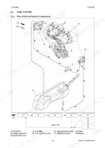 yanmar-ef453t-diesel-tractor-technical-manual-ef453t-06-2007-edition-system-diagram-72.webp Yanmar EF453T fuel system diagram showing flow path between fuel tank, pump, filter, and injection nozzles.