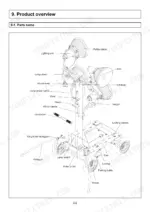 Yanmar ELB lighting tower product overview diagram showing parts and components.