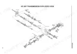 yanmar-ke-20t-tractor-technical-manual-exploded-view-87.webp Yanmar Ke-20T transmission exploded view showing input, main, counter, PTO drive shafts, and differential gear case.