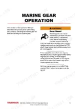 Yanmar KMH60A marine gear operation manual page covering safety warnings and gear shifting procedures.