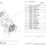 Yanmar L100N6-MTM, L100N6-METMR cylinder block exploded view diagram and parts list with reference numbers and descriptions.
