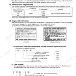 Yanmar L48EE, L70EE, L100EE, L48EE-L70EE-L100EE, L48EE-D(E), L70EE-D(E), L100EE-D(E) product outline, emission labels, and ID.