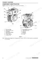 yanmar-l48n-l70n-l100n-industrial-engines-operation-manual-0aln0-g00101-exploded-view-24.webp Yanmar L48N, L70N, L100N component identification diagram showing engine parts like fuel tank, recoil starter, and PTO shaft.