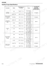 yanmar-l48n-l70n-l100n-industrial-engines-service-manual-0bln0-g00100-maintenance-109.webp Yanmar L48N, L70N, L100N engine special torque specifications table for crankcase, flywheel, and cylinder head components.